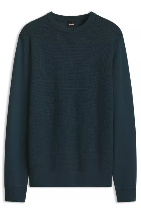 Pullover aus Schurwoll-Mix mit verschiedenen Strukturen