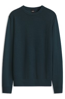 Mixed-structure sweater in a virgin-wool blend