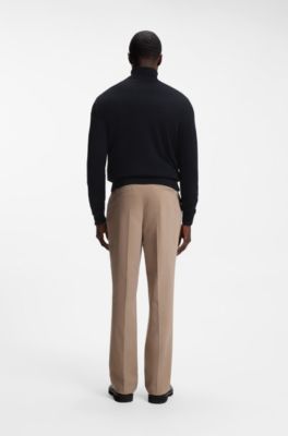 Mixed-structure sweater in a virgin-wool blend, Dark Blue
