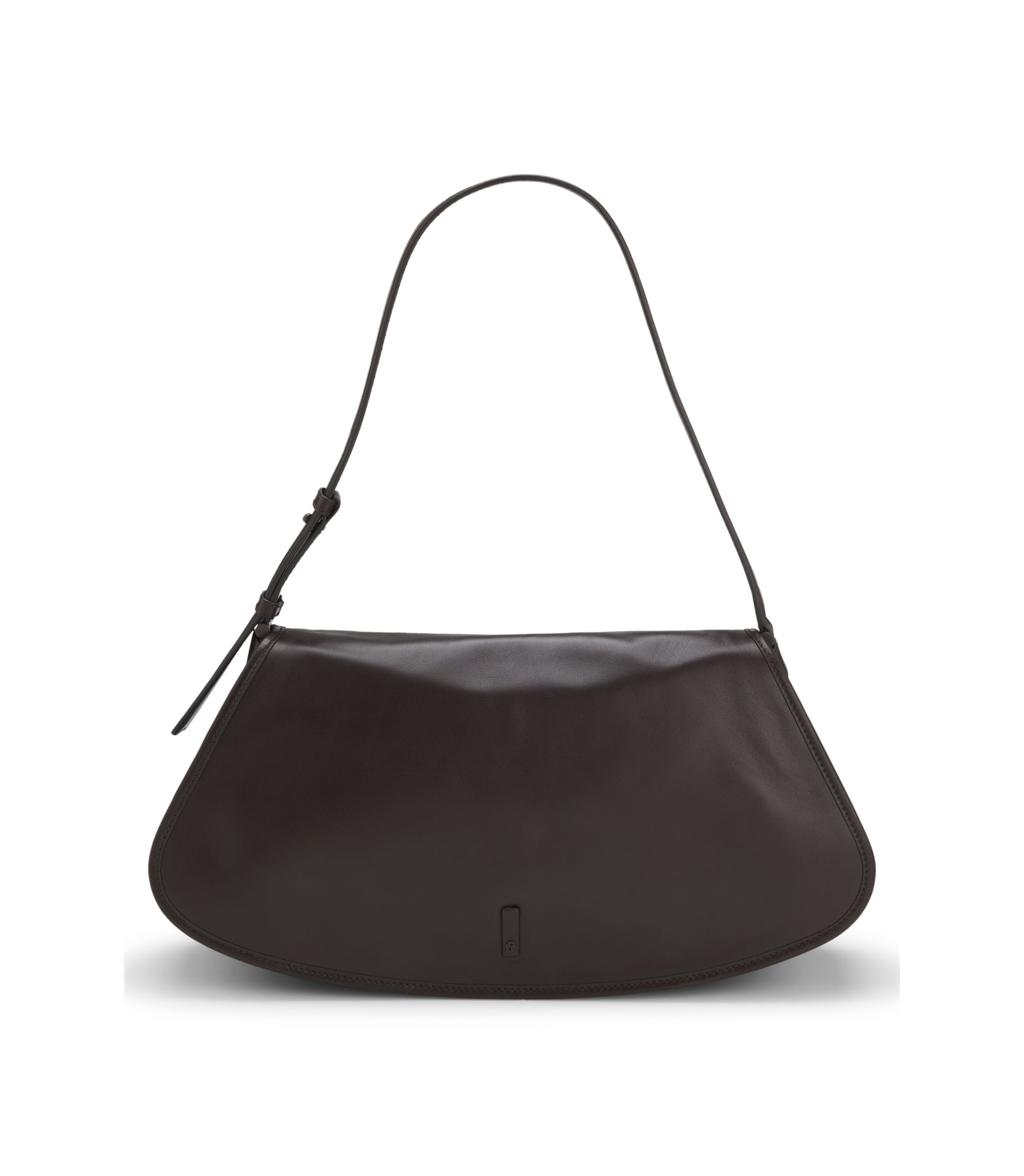 BOSS - Ariell shoulder bag in leather with adjustable strap - Dark