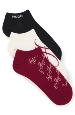 Three-pack of ankle-length socks, Patterned