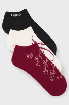 Three-pack of ankle-length socks, Patterned