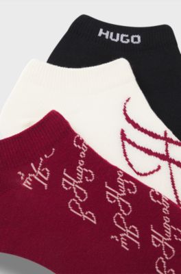Three-pack of ankle-length socks, Patterned