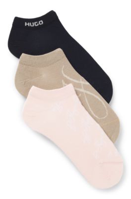 Three-pack of ankle-length socks, Patterned
