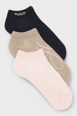 Three-pack of ankle-length socks, Patterned