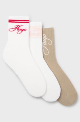 Three-pack of cotton-blend short socks, Patterned