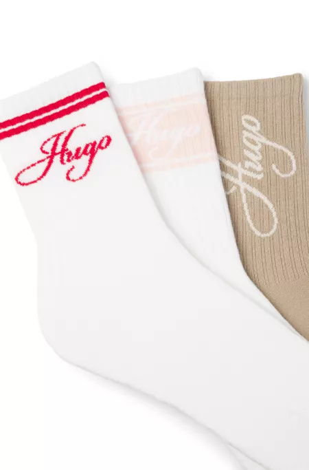 Lot de trois paires de chaussettes courtes en coton mélangé