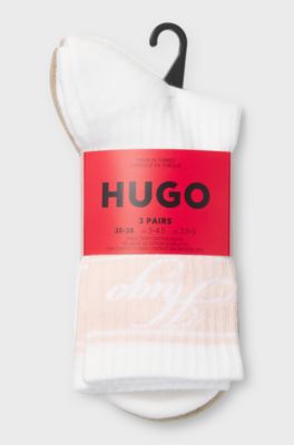 Three-pack of cotton-blend short socks, Patterned