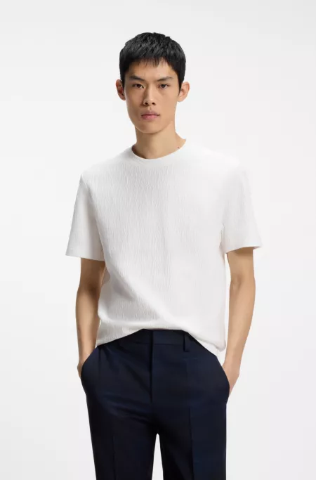 T-Shirt aus Baumwoll-Mix mit Knitteroptik