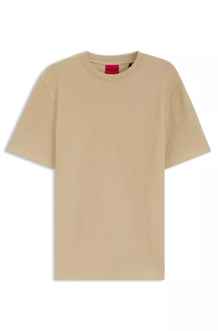Cotton-blend T-shirt with creased effect