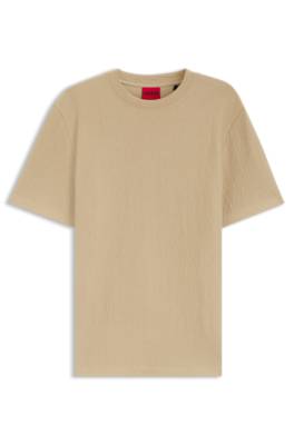 Cotton-blend T-shirt with creased effect 1