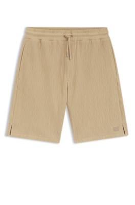 Stretch-cotton shorts with creased effect 1