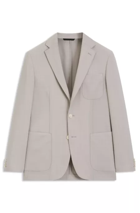 Blazer slim fit en lana virgen con microestampado