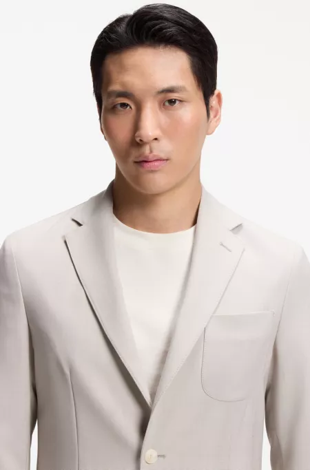 Slim-fit blazer in micro-patterned virgin wool