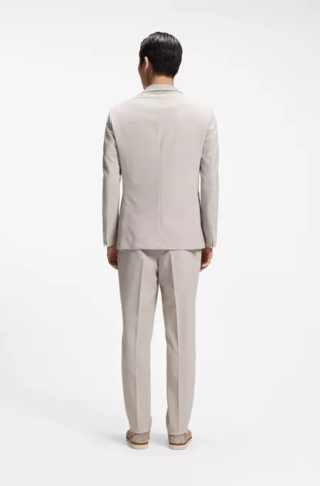 Slim-fit blazer in micro-patterned virgin wool