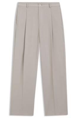 Boss Relaxed-fit trousers in patterned virgin wool kostymbyxor herr – bild 4