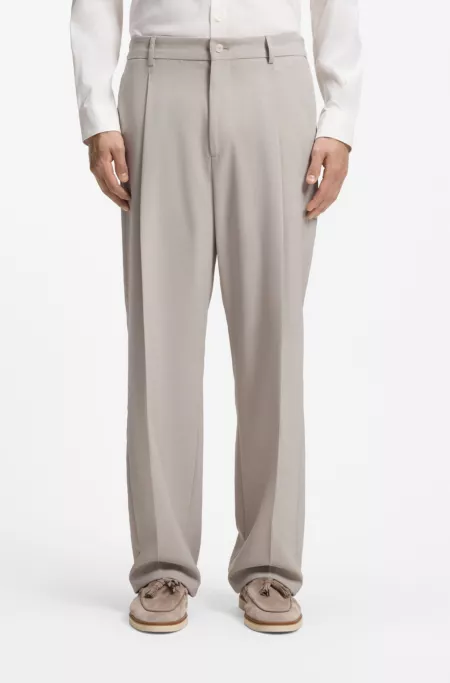 Relaxed-fit trousers in patterned virgin wool