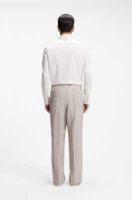 Boss Relaxed-fit trousers in patterned virgin wool kostymbyxor herr – bild 2