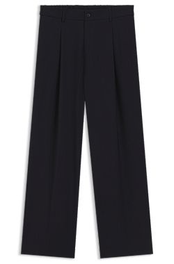 Relaxed-fit trousers in patterned virgin wool