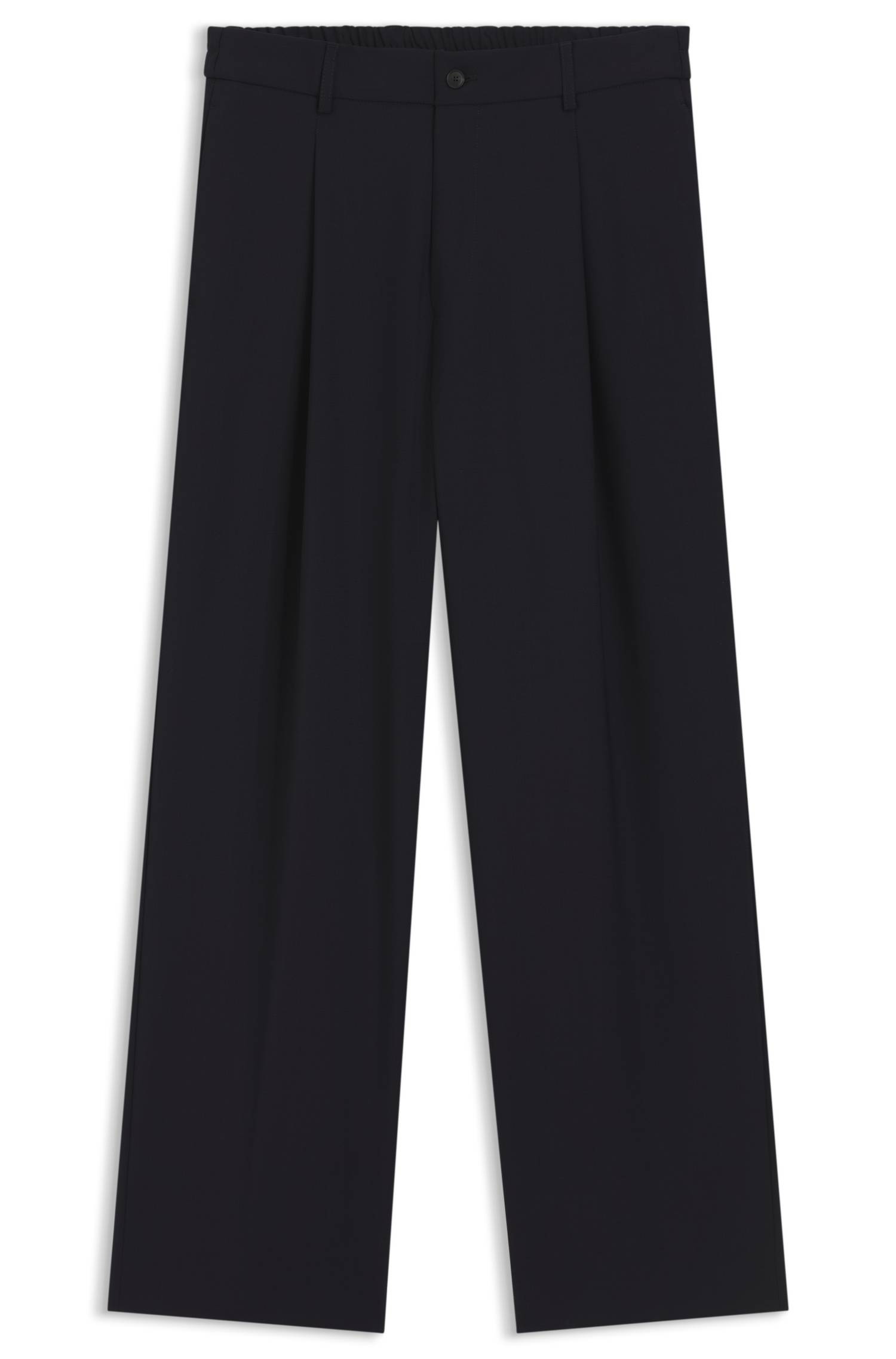 Boss Relaxed-fit trousers in patterned virgin wool byxor herr – bild 4