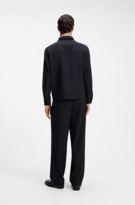 Relaxed-fit zip-up jacket in patterned virgin wool 2