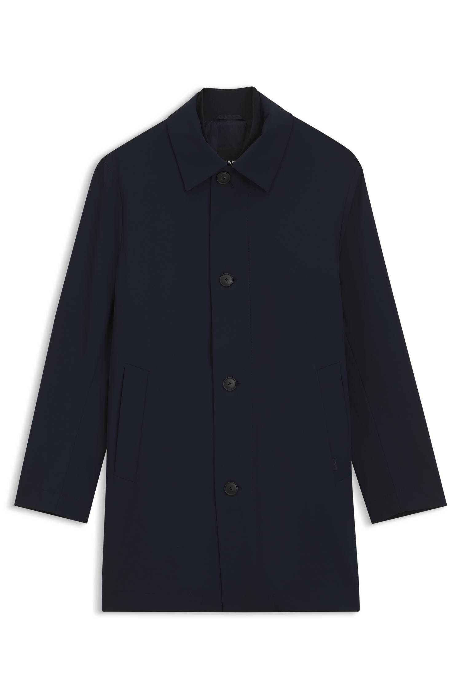 Boss Regular-fit coat in patterned stretch fabric jackor herr – bild 4