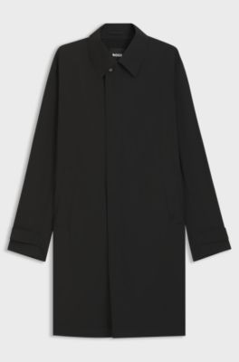 Water-repellent coat in stretch fabric, Black