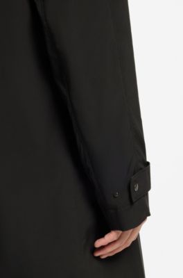Water-repellent coat in stretch fabric, Black
