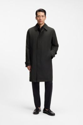 Water-repellent coat in stretch fabric, Black