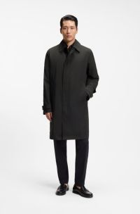 Water-repellent coat in stretch fabric, Black
