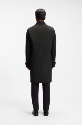 Water-repellent coat in stretch fabric, Black