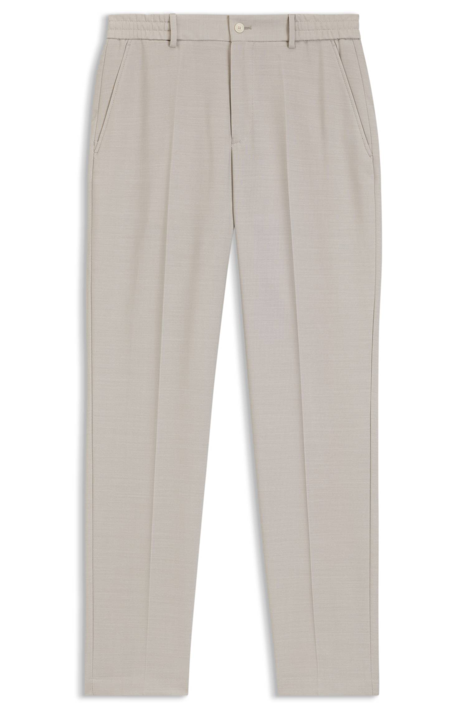 Boss Tapered-fit trousers in micro-patterned virgin wool byxor herr – bild 4