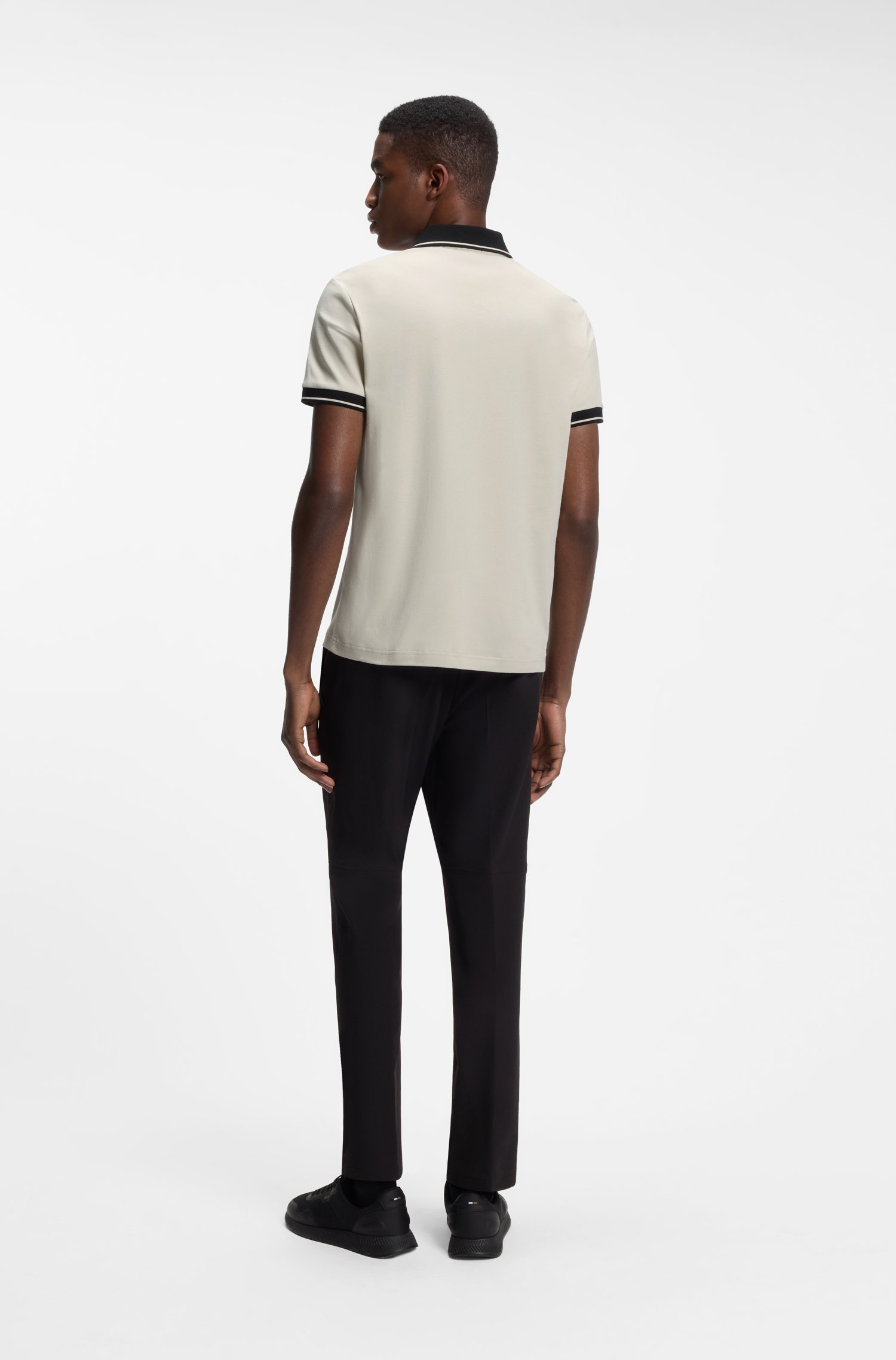 Boss Slim-fit cotton polo shirt pikéer herr – bild 3