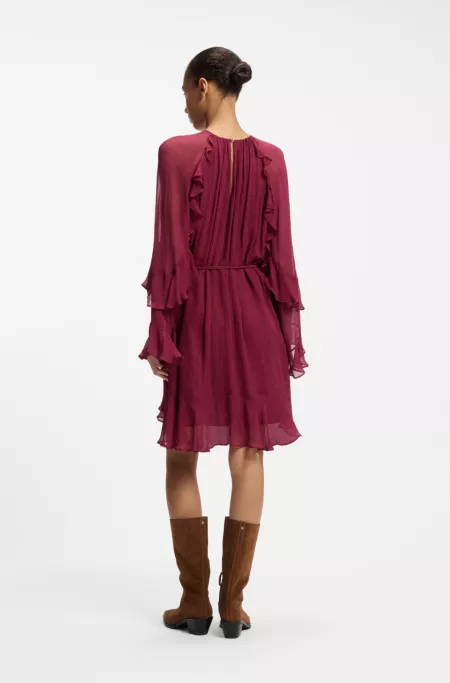 Belted dress with bell sleeves