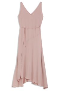 V-neck slip dress in crepe de chine, light pink