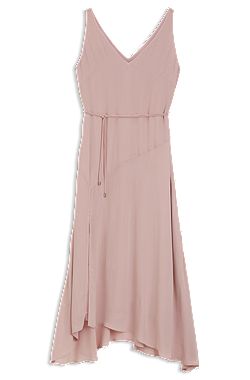 V-neck slip dress in crepe de chine