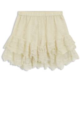 Mini skort in ruffled lace 1