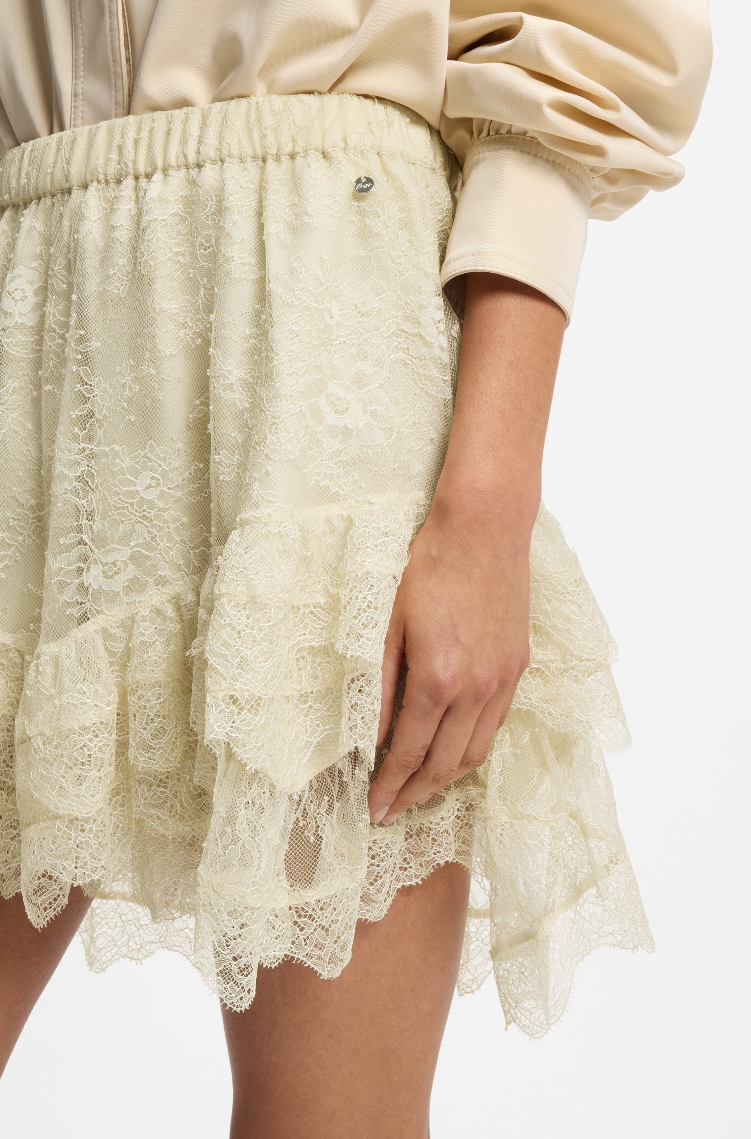 Boss Mini skort in ruffled lace kjolar dam – bild 3