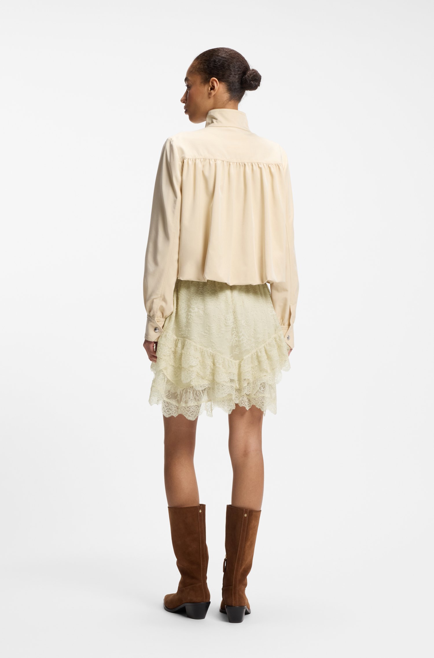 Boss Mini skort in ruffled lace kjolar dam – bild 2