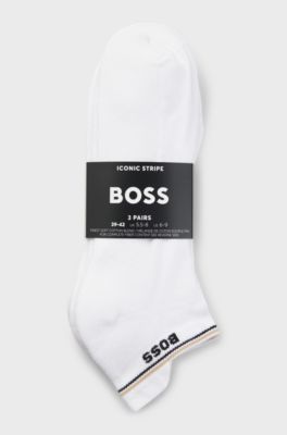 Three-pack ankle socks with plush sole, White