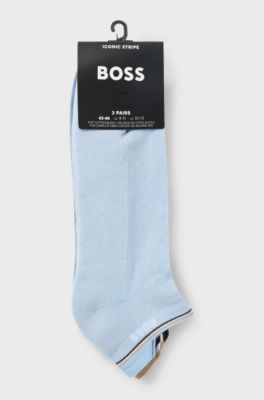 Three-pack ankle socks with plush sole, Blue