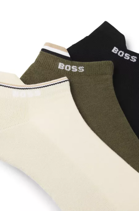 Lot de trois paires de chaussettes basses avec semelle confortable