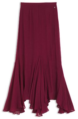 Midi skirt with asymmetric hemline