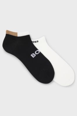 Two-pack ankle socks in soft bamboo blend, White / Black