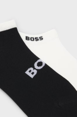 Two-pack ankle socks in soft bamboo blend, White / Black