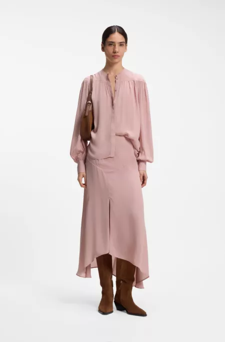 Midi skirt in crepe de chine