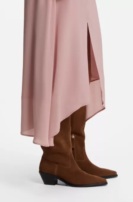 Midi skirt in crepe de chine