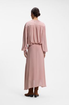Midi skirt in crepe de chine, light pink