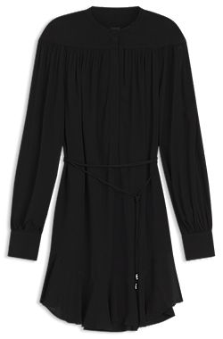 Shirt-style dress in crepe de chine