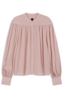 Relaxed-fit blouse in fluid crepe de chine 1